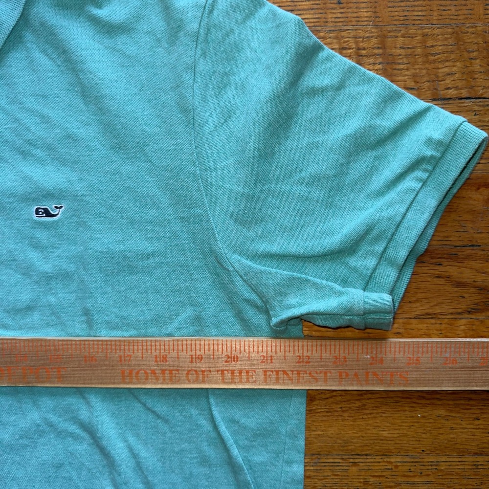 Vineyard Vines Men's Aqua Blue Short Sleeve‎ Polo Shirt Size L Whale Logo - Picture 3 of 5
